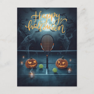 Cartes Pour Fêtes Annuelles Tennis Halloween pour Joueur de Tennis avec raquet