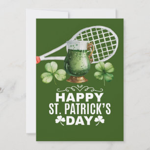 Cartes Pour Fêtes Annuelles Tennis jour de la Saint-Patrick pour joueur de ten