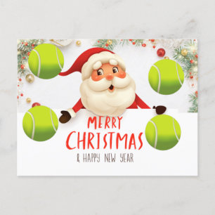 Cartes Pour Fêtes Annuelles Tennis Joyeux Noël avec balle de tennis