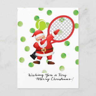 Cartes Pour Fêtes Annuelles Tennis Joyeux Noël avec le Père Noël
