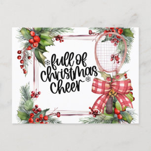 Cartes Pour Fêtes Annuelles Tennis Noël avec aquarelle raquette
