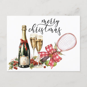Cartes Pour Fêtes Annuelles Tennis Noël avec aquarelle raquette