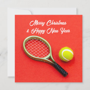 Cartes Pour Fêtes Annuelles Tennis Noël avec balle de tennis pour joueur