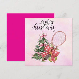 Cartes Pour Fêtes Annuelles Tennis Noël avec raquette et couronne de Noël