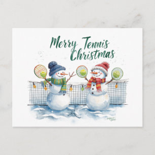 Cartes Pour Fêtes Annuelles Tennis Noël Bonhomme de neige festif