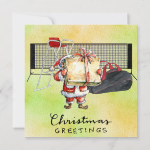 Cartes Pour Fêtes Annuelles Tennis Noël thème avec le Père Noël
