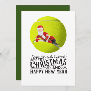 Cartes Pour Fêtes Annuelles Tennis Noël thème avec le Père Noël