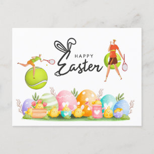 Cartes Pour Fêtes Annuelles Tennis Pâques vacances pour le joueur de tennis