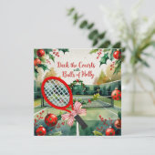 Cartes Pour Fêtes Annuelles Tennis Racket thème de Noël (Debout devant)