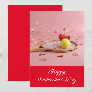 Cartes Pour Fêtes Annuelles Tennis Saint-Valentin avec AMOUR pour joueur