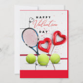 Cartes Pour Fêtes Annuelles Tennis Saint-Valentin avec AMOUR pour Joueur (Devant)