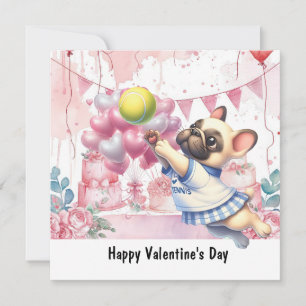 Cartes Pour Fêtes Annuelles Tennis Saint-Valentin avec cœurs d'amour