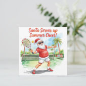 Cartes Pour Fêtes Annuelles Tennis Santa Claus thème de Noël (Debout devant)