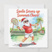 Cartes Pour Fêtes Annuelles Tennis Santa Claus thème de Noël (Devant)