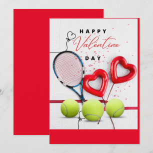 Cartes Pour Fêtes Annuelles Tennis Valentine's Day avec AMOUR pour Joueur