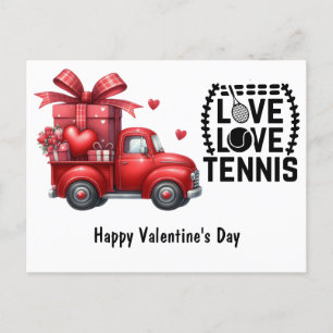 Cartes Pour Fêtes Annuelles Tennis Valentine's Day with Hearts Love