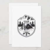 Cartes Pour Fêtes Annuelles Tentes Classiques de Camping Allumées (Devant / Derrière)