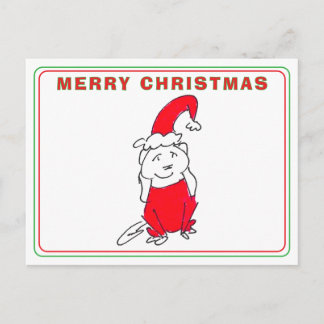 Cartes Pour Fêtes Annuelles Tenue de Noël rouge souriante Chien de dessin anim