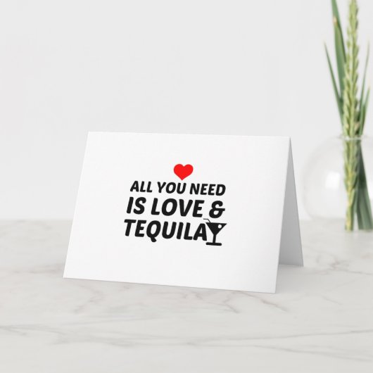 CARTES POUR FÊTES ANNUELLES TEQUILA ET L'AMOUR (Devant)