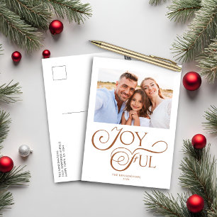 Cartes Pour Fêtes Annuelles Terracotta Gold Joyeux Noël Photo de vacances