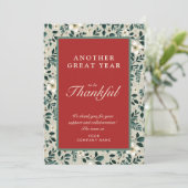 Cartes Pour Fêtes Annuelles Terrain rouge rustique vert saint nom commercial t (Debout devant)