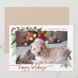 Cartes Pour Fêtes Annuelles Terre Boho Vert Bourgogne Beige Photo