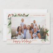 Cartes Pour Fêtes Annuelles Terre cuite beige écriture moderne boho verdure ph (Devant)