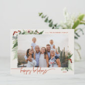 Cartes Pour Fêtes Annuelles Terre cuite beige écriture moderne boho verdure ph (Debout devant)