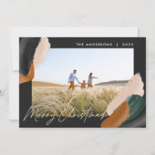 Cartes Pour Fêtes Annuelles Terre cuite noire moderne minime aquarelle photo (Devant)