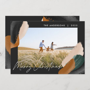 Cartes Pour Fêtes Annuelles Terre cuite noire moderne minime aquarelle photo