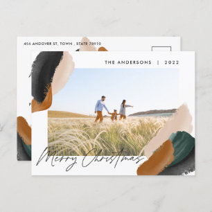 Cartes Pour Fêtes Annuelles Terre cuite verte moderne minime aquarelle photo