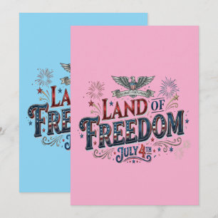 Cartes Pour Fêtes Annuelles Terre de Liberté 14 Juillet Patriotique