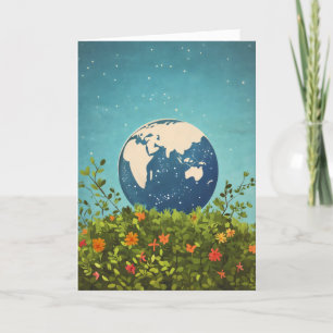 Cartes Pour Fêtes Annuelles Terre Fleurs Nature Herbe