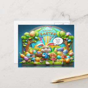 Cartes Pour Fêtes Annuelles Terre magique de lapin de Pâques