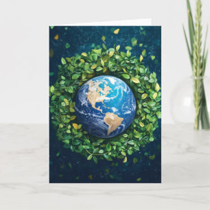 Cartes Pour Fêtes Annuelles Terre Nature Planète Vert