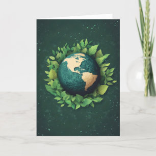 Cartes Pour Fêtes Annuelles Terre planète verte