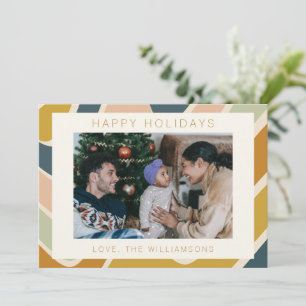 Cartes Pour Fêtes Annuelles Terreux Boho Abstrait Tourbillon Pastel Photo Pers