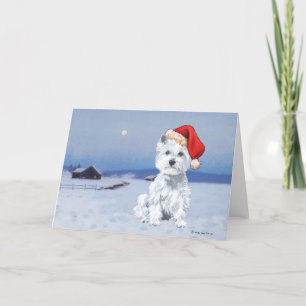 Cartes Pour Fêtes Annuelles Terrier Blanc de West Highland Noël
