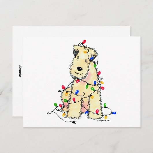 Cartes Pour Fêtes Annuelles Terrier blond comme les blés doucement enduit - (Devant / Derrière)