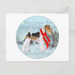 Cartes Pour Fêtes Annuelles Terrier Fox à poil dur de Noël