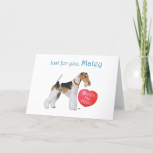Cartes Pour Fêtes Annuelles Terrier Fox à poil dur Valentine