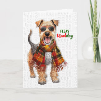 Cartes Pour Fêtes Annuelles Terrier Gallois Chien Drôle Puces Navidog Noël
