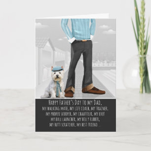 Cartes Pour Fêtes Annuelles Terrier West Highland et Papa Drôle Fête des Pères