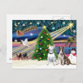 Cartes Pour Fêtes Annuelles Terriers magiques de Noël (deux) (Devant / Derrière)