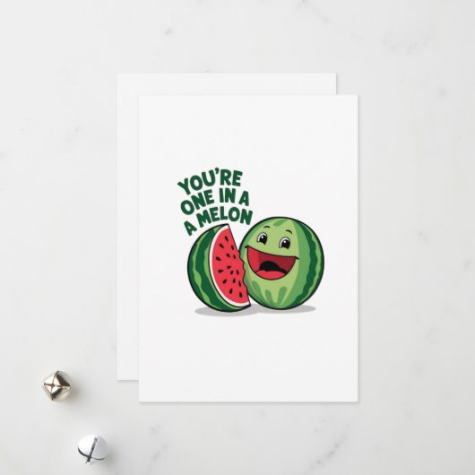 Cartes Pour Fêtes Annuelles T'es unique comme un melon (Devant/Arrière en situation)
