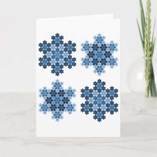 Cartes Pour Fêtes Annuelles Tessellé Koch Snowflakes (Devant)