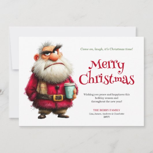 Cartes Pour Fêtes Annuelles Testy Claus funny custom Christmas greeting card (Devant)