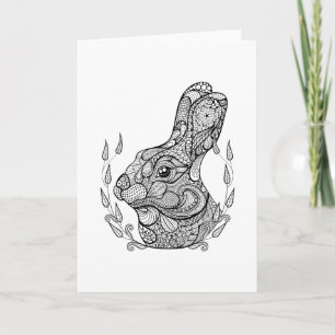 Cartes Pour Fêtes Annuelles Tête De Lapin Inspirée En Wreath