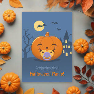 Cartes Pour Fêtes Annuelles Tétine de premier Halloween bébé Citrouille Fête