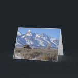 Cartes Pour Fêtes Annuelles Teton Winter Christmas Card<br><div class="desc">Une belle scène photographique de la grange historique de Moulton nichée au pied de la chaîne de montagnes de Teton au Wyoming rend cette carte de Noël d'hiver particulièrement attrayante. Changez facilement le message intérieur pour convenir à votre goût.</div>